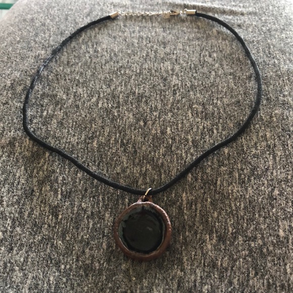 😻5 for $15🛍Artisan glazed pottery black necklace - Picture 2 of 3
